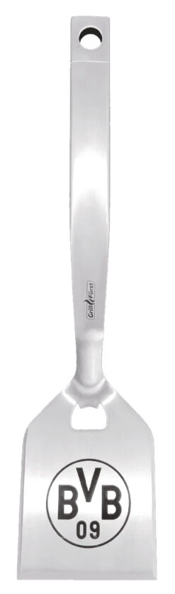 Grillfürst Premium Grillbesteck Set Mit Grillzange, -Wender Und -Gabel - Borussia Dortmund Edition In Geschenkverpackung -Outdoor-Grillladen BVB Premium Grillwender Edelstahl