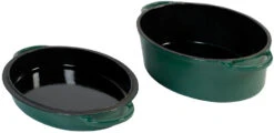 Big Green Egg Emaillierter Dutch Oven / Bräter 5,2 L Grün Oval 2XL / XLarge / Large
