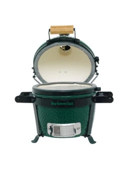 Big Green Egg Mini Keramikgrill Starter - Paket -Outdoor-Grillladen Big Green Egg Mini EGG Carrier Mini deckel geoeffnet