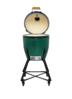 Big Green Egg Small Keramikgrill Starter - Paket -Outdoor-Grillladen Big Green Egg Small in Nest deckel offen