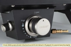 COZZE Pizzaofen Gas 34 Cm (13") - Inkl. Pizzastein -Outdoor-Grillladen COZZE PizzaofenGas Anschluss 3