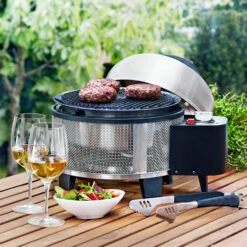 Cobb Grill PREMIER Gas Deluxe - Tischgrill / Campingrill Inkl. Griddle-Grillplatte -Outdoor-Grillladen Cobb Gasgrill Premier Gas Lifestyle