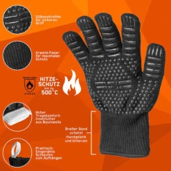 Fennek Grillhandschuhe, Schwarz -Outdoor-Grillladen Fennek Grillhandschuhe schwarz Highlights