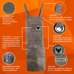 Fennek Grillschürze Grau - Imprägniert -Outdoor-Grillladen Fennek Grillschuerze grau Highlights