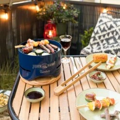 Feuerhand Tischgrill Tamber Blau -Outdoor-Grillladen Feuerhand Tamber Tischgrill Blau Lifestyle