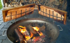 Flammlachsbrett Buche 140mm Schraub-Variante Mit 11mm Nut -Outdoor-Grillladen Flammlachsbrett Anwendung Feuerschale