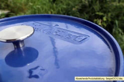 Grillfürst Emaillierter Dutch Oven Ohne Füsse DO7,5 - Blau -Outdoor-Grillladen Grillfuerst Dutch Oven farbig DO12 blau Deckel