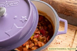 Grillfürst Emaillierter Dutch Oven Ohne Füsse DO7,5 - Lila -Outdoor-Grillladen Grillfuerst Dutch Oven farbig emailliert lila Beispiel DO6 2