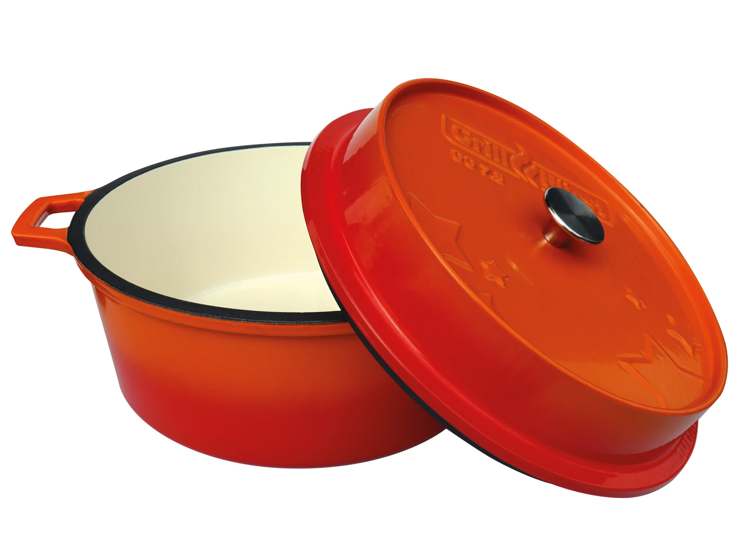 Grillfürst Emaillierter Dutch Oven Ohne Füsse DO7,5 - Orange 1 Grillfürst Emaillierter Dutch Oven Ohne Füsse DO7,5 - Orange