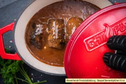 Grillfürst Dutch Oven Sternentöpfchen / Gusseisen Bräter - Emailliert - M - Lila -Outdoor-Grillladen Grillfuerst Sternentoepfchen M Beispiel Rouladen