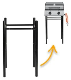 Grillfürst G201E 2-Brenner Gasgrill Portabel V2 - Campinggrill / Balkongrill 50mbar - Inkl. Untergestell -Outdoor-Grillladen Grillfuerst Untergestell Campinggrill G201E 1
