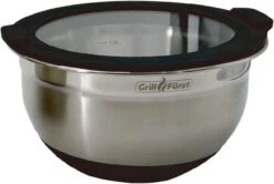Grillfürst BBQ 3er Edelstahlschüssel Set Mit Glasdeckel 20 Grillfürst BBQ 3er Edelstahlschüssel Set Mit Glasdeckel -Outdoor-Grillladen Grillfuerst edelstahl Schuessel klein Glasdeckel