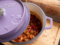 Grillfürst Emaillierter Dutch Oven Ohne Füsse DO6 - Lila -Outdoor-Grillladen Grillfuerst lila Dutch Oven emailliert DO6