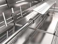 Knister Edelstahl-Gasgrill - Ausziehbarer Kompaktgrill -Outdoor-Grillladen Knister Edelstahl Gasgrill Kompaktgrill Brenner Detail