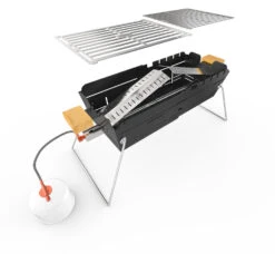 Knister Gasgrill - Ausziehbarer Kompaktgrill -Outdoor-Grillladen Knister Gasgril Aufbau Bauteile