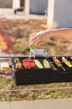 Knister Gasgrill - Ausziehbarer Kompaktgrill -Outdoor-Grillladen Knister Gasgrill Fleisch Grillrost Spiesse