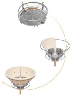 Monolith Grill LeCHEF PRO-Serie 2.0 Schwarz - OHNE Gestell Und Seitentische -Outdoor-Grillladen Monolith Pro Serie SGS Grillrost System 1