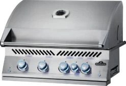 Napoleon 700-Series 32" BIG32 Edelstahl Einbaugrill Inkl. Drehspieß - Modell 2023 -Outdoor-Grillladen Napoleon Einbaugrill BIG32 LED blau