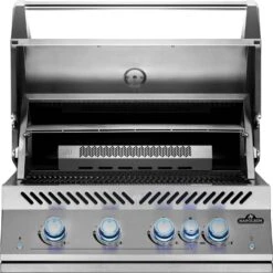 Napoleon 700-Series 32" BIG32 Edelstahl Einbaugrill Inkl. Drehspieß - Modell 2023 -Outdoor-Grillladen Napoleon Einbaugrill BIG32 Warmhalterost Edelstahl hinten