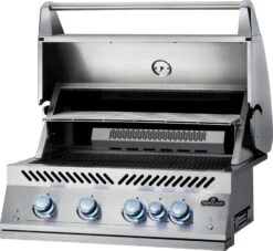 Napoleon 700-Series 32" BIG32 Edelstahl Einbaugrill Inkl. Drehspieß - Modell 2023 -Outdoor-Grillladen Napoleon Einbaugrill BIG32 Warmhalterost vorne