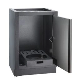 Napoleon Outdoor Küche Oasis 100 Mit LEX 485 Edelstahl Einbaugrill Ohne Vordefinierte Arbeitsplatte -Outdoor-Grillladen Napoleon Gasflaschen Unterschrank Tuer offen 3