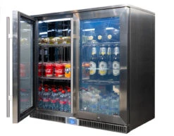 Napoleon Outdoor - Kühlschrank, 210 Liter, 2-türig Mit Doppelverglasung Und LED Beleuchtung - Wasserdicht Nach IP24 -Outdoor-Grillladen Napoleon Outdoor Kueche Kuehlschrank gefuellt seitliche offen