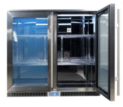 Napoleon Outdoor - Kühlschrank, 210 Liter, 2-türig Mit Doppelverglasung Und LED Beleuchtung - Wasserdicht Nach IP24 -Outdoor-Grillladen Napoleon Outdoor Kueche Kuehlschrank leer Tuer offen rechts