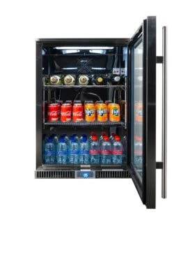 Napoleon Outdoor - Kühlschrank, 135 Liter, Rechtsdrehende Tür Mit Doppelverglasung Und LED Beleuchtung - Wasserdicht Nach IP24 -Outdoor-Grillladen Napoleon Outdoor Kuehlschrank Getraenke Tuer rechts
