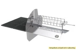 Outdoorchef Dualchef S 425 G Edelstahl Gasgrill Mit Seitenkocher + Blazing Zone Infrarotbrenner + DGS Gusseisen Grillrost 2 Stk. + DGS Gemüse Grillrost 2 Stk. -Outdoor-Grillladen Outdoorchef Dualchef Heat Diffuser Drehspiess 1