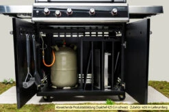 Outdoorchef Dualchef S 425 G Edelstahl Gasgrill Mit Seitenkocher + Blazing Zone Infrarotbrenner + DGS Gusseisen Grillrost 2 Stk. + DGS Gemüse Grillrost 2 Stk. -Outdoor-Grillladen Outdoorchef Dualchef S 425 G Unterschrank 1