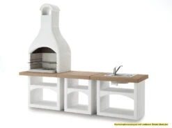 Palazzetti Outdoor Küche: Modul Grillkamin Brioni Inkl. Montagematerial -Outdoor-Grillladen Palazzetti Grillkamin Brioni Outdoor Kueche Kombi