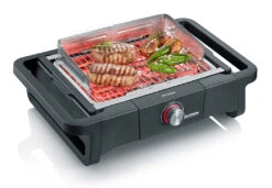 Severin Elektro Tischgrill STYLE Evo - 2.500 Watt -Outdoor-Grillladen Severin Elektro Tischgrill Style Evo PG8123 Grillgut