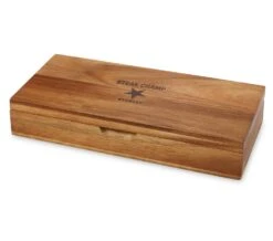 Steak Champ Gourmet Steakbesteck Set: 2 Steakmesser Und 2 Gabeln -Outdoor-Grillladen Steak Champ Hourmet Messerset Kiste Geschenk 101059