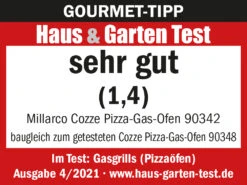COZZE Pizzaofen Gas 34 Cm (13") - Inkl. Pizzastein -Outdoor-Grillladen Testlogo Cozze Pizzaofen Gas 90342 1