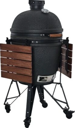 The Bastard Keramikgrill Urban Large - Complete - Schwarz Matt - Modell 2023 17 The Bastard Keramikgrill Urban Large - Complete - Schwarz Matt - Modell 2023 -Outdoor-Grillladen The Bastard Urban Large Keramikgrill Seitentische abgeklappt
