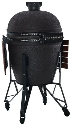 The Bastard Keramikgrill Urban XL - Complete - Schwarz Matt - Modell 2023 -Outdoor-Grillladen The Bastard XL Urban Keramikgrill BU210 Seitentisch abgeklappt