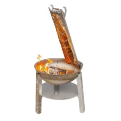 Fennek Flammlachshalterung Aus Edelstahl Mit Zubehör Und Tasche -Outdoor-Grillladen fennek edelstahl flammlachshalter feuerschale