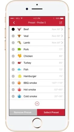 GrillEye Smart Bluetooth Grillthermometer (Grill Eye) -Outdoor-Grillladen grilleye app grillgut auswahl