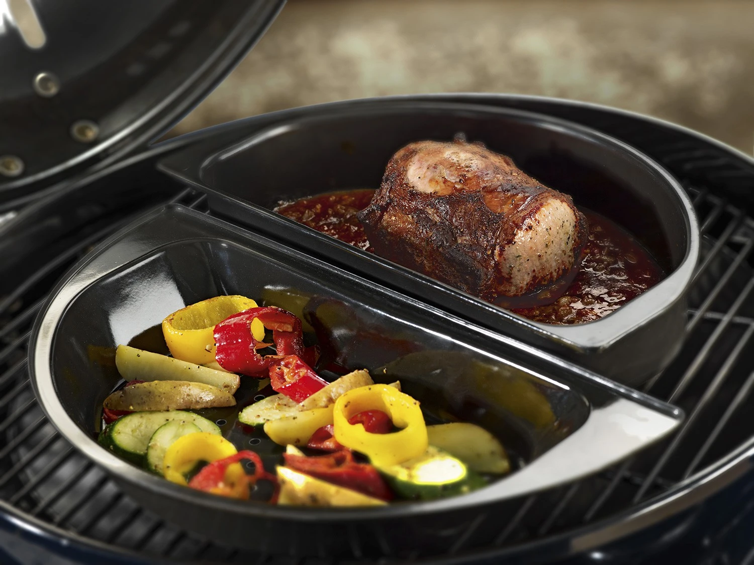 Outdoorchef Gourmet Halbmond Kochset / Grillschalen Porzellanemailliert / 2 Teilig 3 Outdoorchef Gourmet Halbmond Kochset / Grillschalen Porzellanemailliert / 2 Teilig – Bild 3