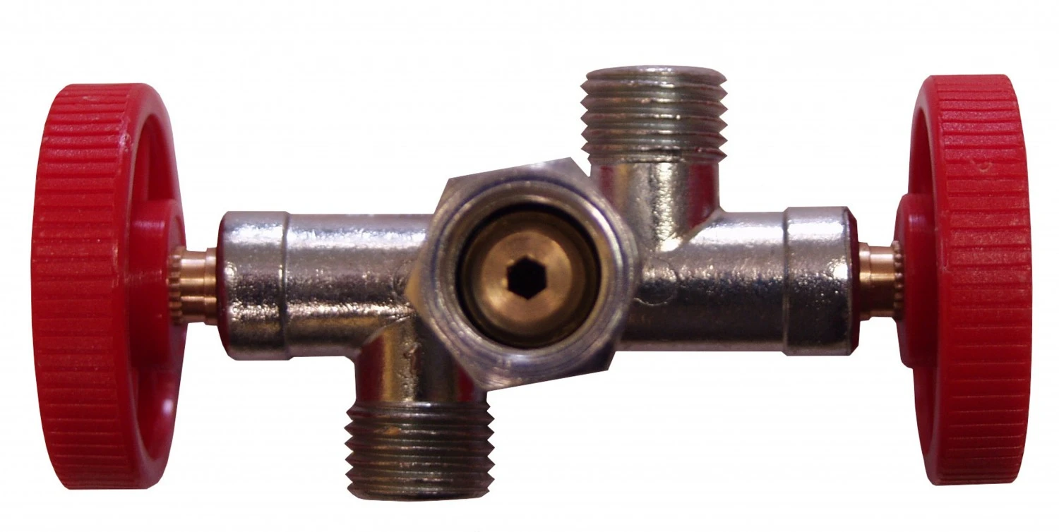 TGO Doppelventil Für 2 Geräte Betrieb, Flasche, 1/4“L 1 TGO Doppelventil Für 2 Geräte Betrieb, Flasche, 1/4“L